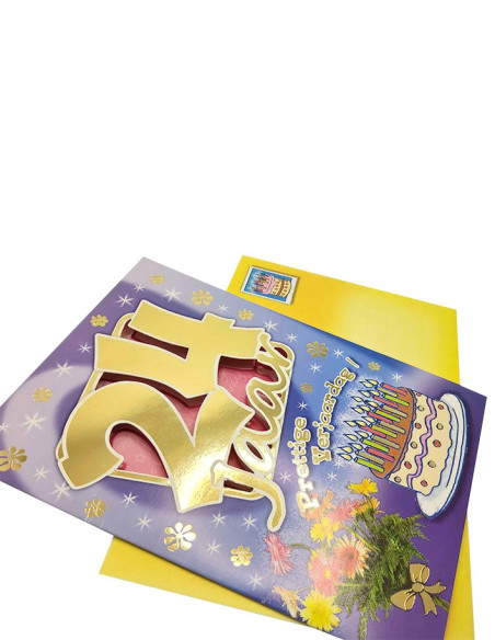 Shiny metallic birthday card - 24 years