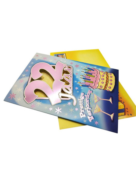 Glanzende metallic verjaardagskaart - 22 jaar