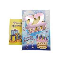 Biglietto di auguri metallizzato lucido - 22 anni