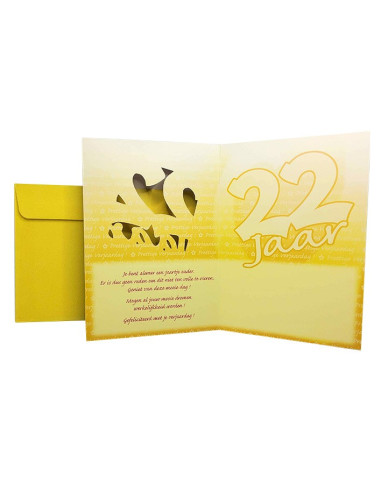 Tarjeta de cumpleaños metálica brillante - 22 años