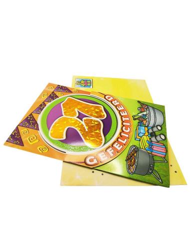 Carte d'anniversaire paillettes et chiffre holographique - 21 ans