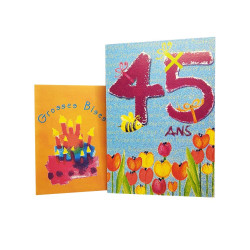 Glitter birthday card - 45 years old