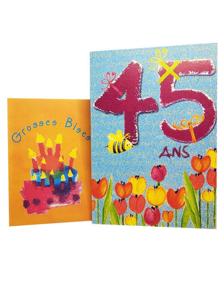 Biglietto di auguri con glitter - 45 anni