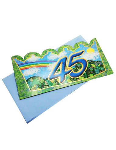 Tarjeta de cumpleaños - 45 años - corona