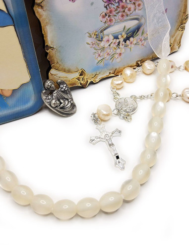 Borsa regalo per nascita o battesimo - Bianco e blu