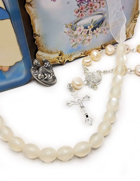 Baby Shower or Baptism Gift Set - White and Blue