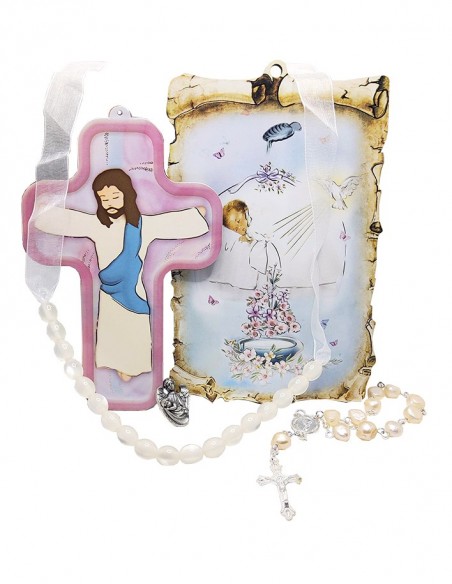 Geboorte- of doopcadeau voor baby's - Wit en roze