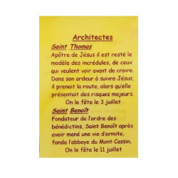 Tarjeta de oración para arquitectos – Santo Tomás y san Benito