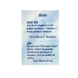 Abscesses prayer card – St Eligius and Job – French text