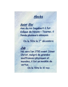 Biglietto di preghiera al vostro santo patrono - Ascessi