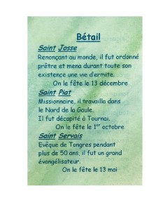 Carte de prière à votre Saint Patron - Bétail