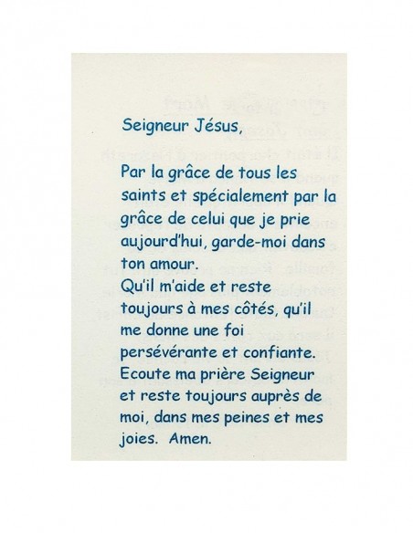 Carte de prière à votre Saint Patron - Beau temps