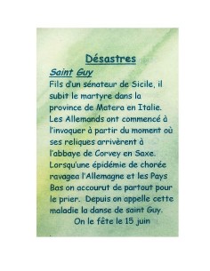 Gebedskaart voor uw patroonheilige - Rampen