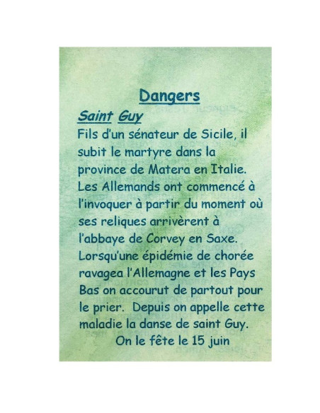 Carta di preghiera Pericoli – San Vito – In francese