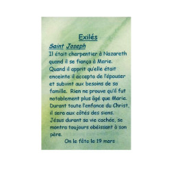 Tarjeta de oración Exiliados – San José – 7,5 × 10 cm