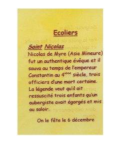Prayer card to your patron saint - Schoolchildren