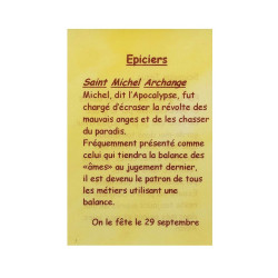 Gebedskaart Kruideniers – Heilige de aartsengel Michaël – 7,5 × 10 cm