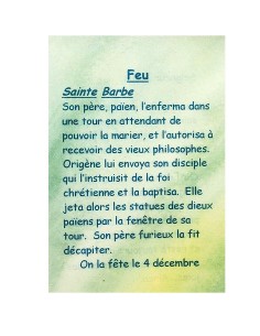 Carte de prière à votre Saint Patron - Feu