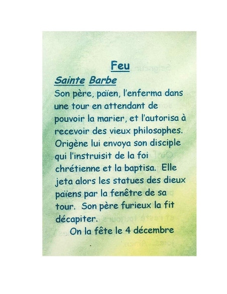 Carta di preghiera al vostro Santo Patrono - Fuoco