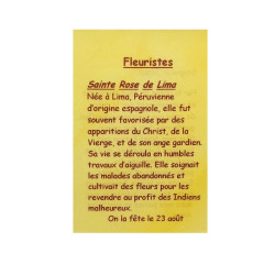 Tarjeta de oración para floristas – Santa Rosa de Lima – 7,5 × 10 cm