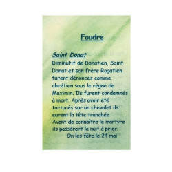 Lightning Prayer Card – Saint Donatus – 7.5 × 10 cm