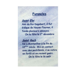 Boils prayer card – St Eligius and St Roch – French text