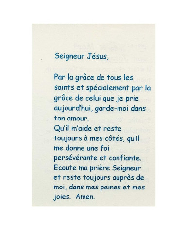 Carte de prière à votre Saint Patron - Grêle