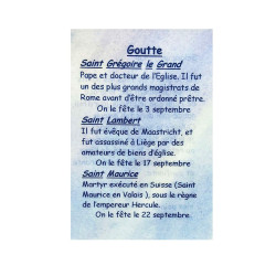 Carte de prière Goutte – Saints Grégoire le Grand, Lambert et Maurice