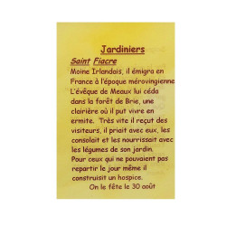 Carte de prière pour jardiniers – Saint Fiacre – 7,5 × 10 cm