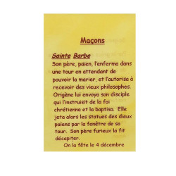 Gebetskarte Maurer – Heilige Barbara – Französischer Text