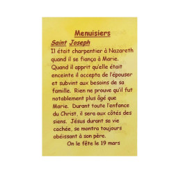 Joiners’ prayer card – St Joseph – French text