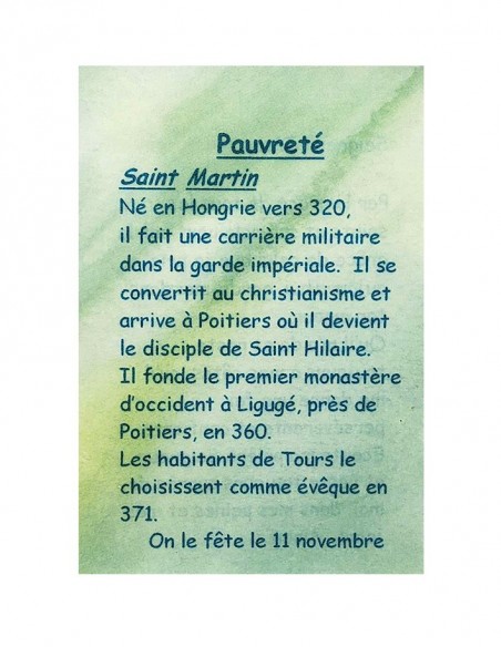 Carta di preghiera al vostro Santo Patrono - Povertà