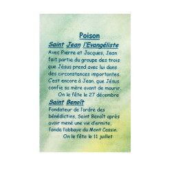 Carte de prière Poison – Saint Jean l’Évangéliste et saint Benoît