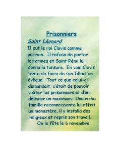 Prayer card to your patron saint - Prisoners