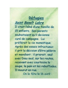Carte de prière à votre Saint Patron - Réfugiés