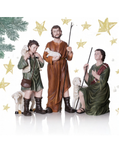 Bergers avec moutons 78 cm – Crèche de Noël extérieure résine