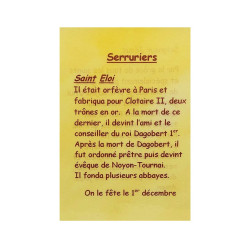 Tarjeta de oración para cerrajeros – San Eloy – 7,5 × 10 cm