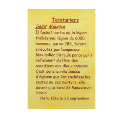 Carte de prière pour teinturiers – Saint Maurice – 7,5 × 10 cm