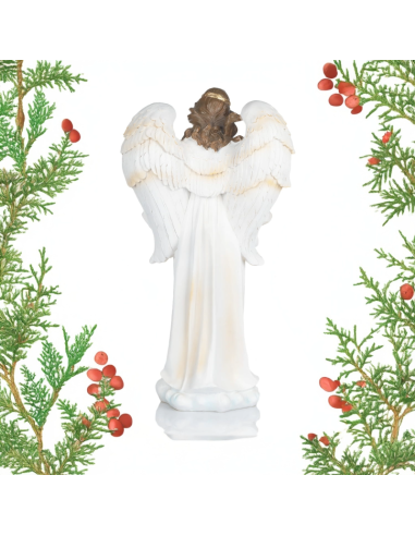 Engel Gloria 57 cm | Weiße und goldfarbene Harzstatue