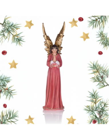 Ange en robe rouge – Statue spirituelle en résine 60 cm