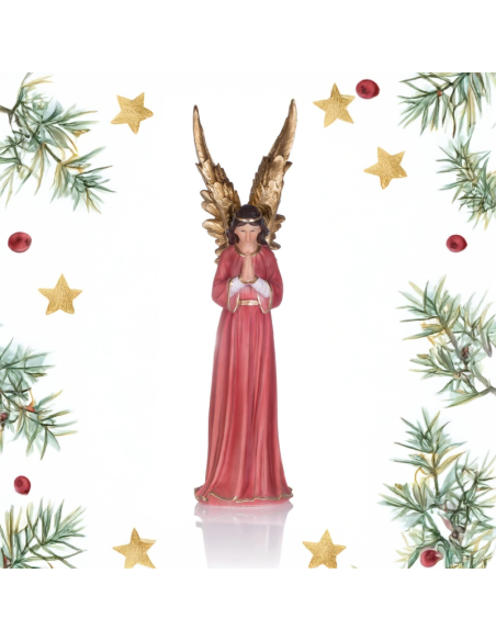 Estatua Ángel con vestido rojo 60 cm – Decoración religiosa