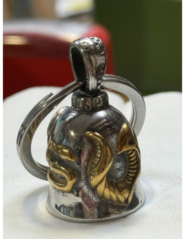 Motorcycle Guardian Bell Keychain – Angel Wings Stainless Steel