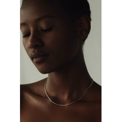 Slangenketting 925 zilver gerhodineerd 45 cm – fijn en helder