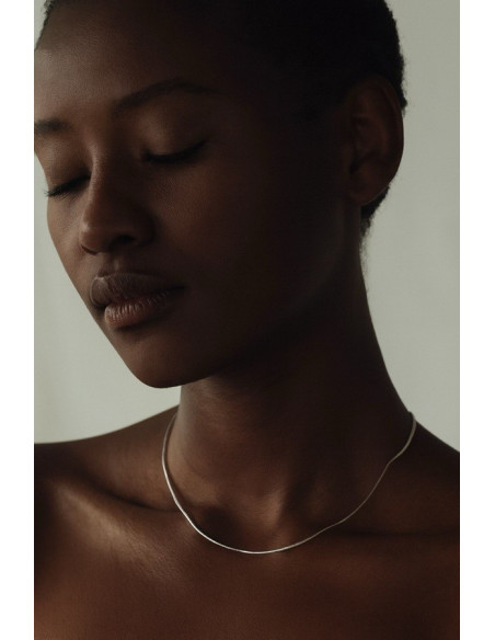 Chaîne serpent argent 925 rhodié – Collier 45 cm élégant