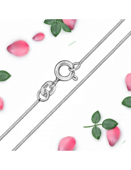 Cadena serpiente plata de ley 925 rodiada – Collar 45 cm