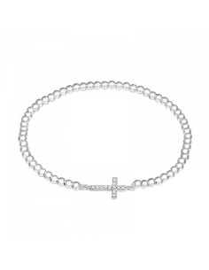 Cubic Zirconia Cross Bracelet – 925 Sterling Silver