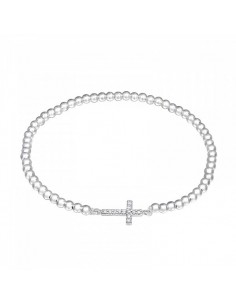 Kreuz-Armband mit Zirkonia – 925 Silber elegant