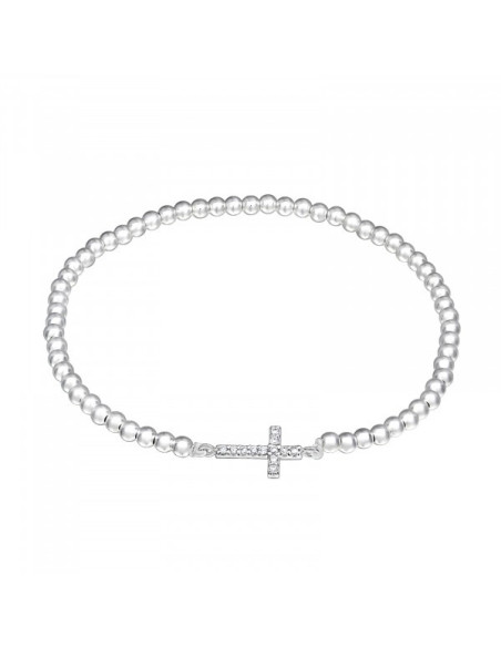 Bracelet Croix Zircon Cubique – Argent 925 élégant