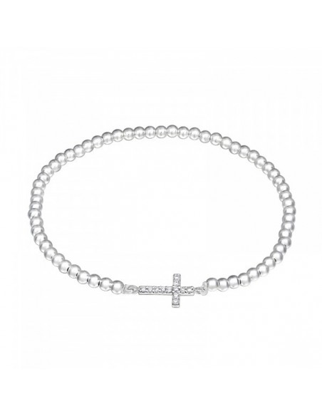 Kreuz-Armband mit Zirkonia – 925 Silber elegant