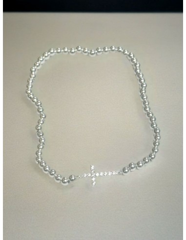 Bracelet Croix Zircon Cubique – Argent 925 élégant